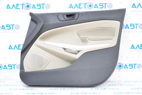 Door trim card front right Ford Ecosport 18-22 black with beige insert, armrest fabric beige, gray overlay