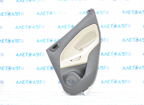 Door trim card rear right Ford Ecosport 18-22 black with beige insert, armrest fabric beige, gray overlay