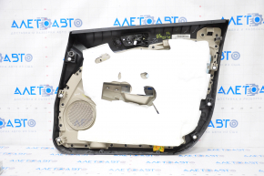 Door trim card front left Ford Ecosport 18-22 black with beige insert, armrest fabric beige, gray overlay