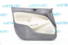 Door trim card front left Ford Ecosport 18-22 black with beige insert, armrest fabric beige, gray overlay