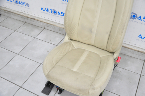 Passenger seat Lincoln MKZ 13-16 without airbag, electric, beige leather, dry-cleanable