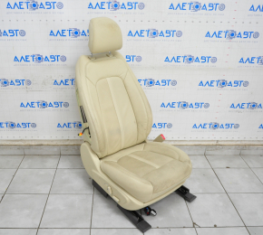 Passenger seat Lincoln MKZ 13-16 without airbag, electric, beige leather, dry-cleanable
