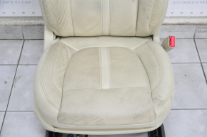 Passenger seat Lincoln MKZ 13-16 without airbag, electric, beige leather, dry-cleanable