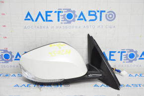 Side mirror right Infiniti QX30 17-15 pins, white, turn signal, backlight, scratches