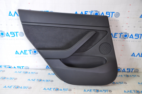 Door trim card rear left Tesla Model 3 21- leather black with speaker and window lifter control and door opening button, worn