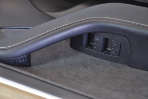 Door trim card front left Tesla Model 3 21 - black leather, wood, with window lift control and door opening button