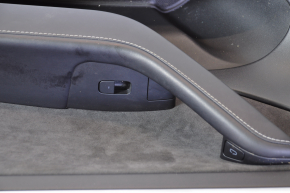 Door trim card front right Tesla Model 3 21- leather black, wood, with window lift control and door opening button, scratch