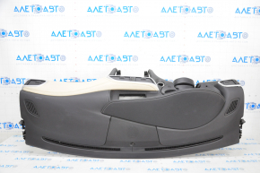 Torpedo front panel with AIRBAG Infiniti QX30 17- black, with overlays, black + beige, pressed