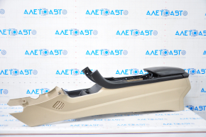 Central console armrest Ford Fusion mk5 13-16 beige, under air duct, armrest black leather, without air duct, scratch