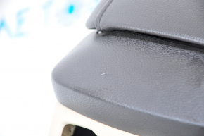 Central console armrest Ford Fusion mk5 13-16 beige, under air duct, armrest black leather, without air duct, scratch