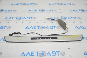 Door sill trim front left outer Infiniti QX30 17- with chrome, with backlight, scratches, dented