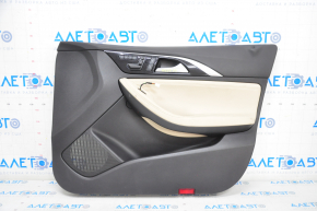 Door trim card front right Infiniti QX30 17- black, sill leather beige, scratches, tear