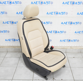 Passenger seat Infiniti QX30 17- without airbag, electric, combined leather + cloth beige, under chemical