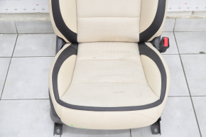 Passenger seat Infiniti QX30 17- without airbag, electric, combined leather + cloth beige, under chemical