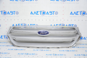 Radiator grill grill Ford Escape MK3 17-19 rest, gray, with chrome, with emblem, sand