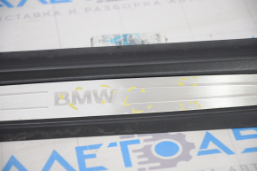 Door sill trim front left outer BMW 3 F30 12-18 black with chrome, scratches