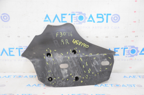 The rear right lever cover under the spring BMW 3 F30 12-18 is dented, worn