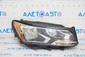 Headlight front right VW Passat b8 16-19 USA bare halogen, water damage, sand