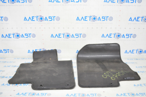 Set of floor mats for Kia Optima 11-15, black cloth, dry-cleaned, tears, worn
