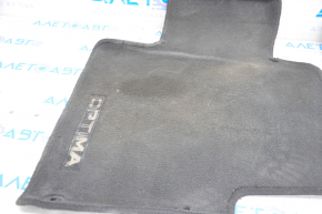 Set of floor mats for Kia Optima 11-15, black cloth, dry-cleaned, tears, worn