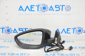 Side mirror left VW Passat b8 16-19 USA 5 pins, turn signal, black, scale on mirror element