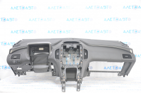 Torpedo front panel without AIRBAG Chevrolet Volt 11-15 black with pad overlay graphite insert