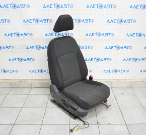 Passenger seat VW Passat b8 16-19 USA without airbag, mechanical, cloth black, water damage, dry cleanable