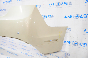 Rear bumper bare Lincoln MKZ 13-16 upper part, for parking sensors, beige, made, broken fastening