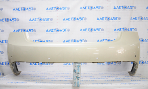 Rear bumper bare Lincoln MKZ 13-16 upper part, for parking sensors, beige, made, broken fastening