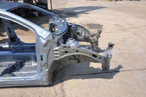 Front right quarter Chevrolet Volt 11-15 blue on the body, dented pillar and threshold