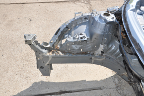 Front right quarter Chevrolet Volt 11-15 blue on the body, dented pillar and threshold