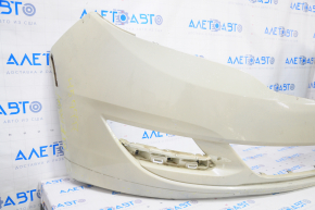 Front bumper bare Lincoln MKZ 13-16 beige, cracked, worn, broken crepe