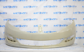 Front bumper bare Lincoln MKZ 13-16 beige, cracked, worn, broken crepe
