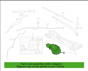 Nissan Leaf 13-17 Front Windscreen Wiper Trapezoid Motor