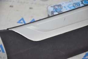 Door sill trim inner front right BMW 7 G11 G12 16-22 black with chrome molding, chrome chipped, cracked fastener