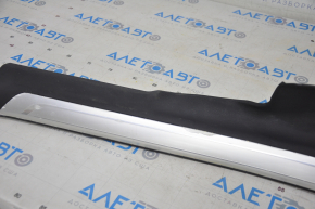 Door sill trim inner rear left BMW 7 G11 G12 16-22 black with chrome molding, chrome peeling, scratches