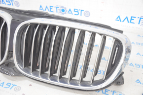 Radiator deflector blinds assembly upper BMW 7 G11 G12 16-19 B58 without night vision with grilles, chrome, sand, crack
