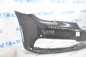 Bare front bumper BMW 7 G11 G12 16-19 for parking sensors, without washers, black, dented, broken fasteners, pressed, scratches
