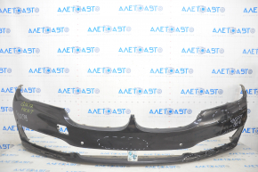 Bare front bumper BMW 7 G11 G12 16-19 for parking sensors, without washers, black, dented, broken fasteners, pressed, scratches