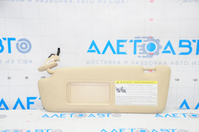 Left visor Audi A4 B8 13-16 rest beige, broken fastener, without hook