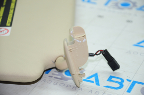 Left visor Audi A4 B8 13-16 rest beige, broken fastener, without hook