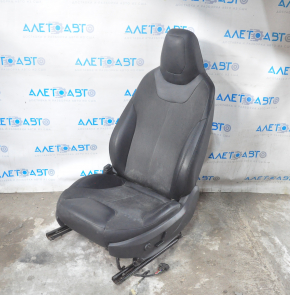 Driver's seat Tesla Model S 16-20 rest, without airbag, leather black + cloth, electric, scratches, under chemical