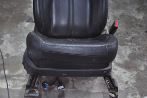 Passenger seat Lincoln MKZ 13-16 without airbag, electric, leather black, under chemical, broken button, deformed