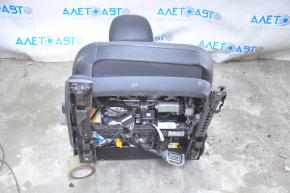 Passenger seat Lincoln MKZ 13-16 without airbag, electric, leather black, under chemical, broken button, deformed