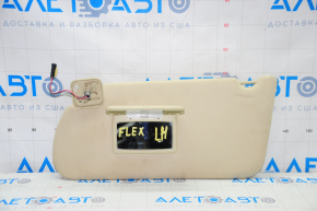 Left visor Ford Flex 09-19 beige, without hook, with control, for dry cleaning