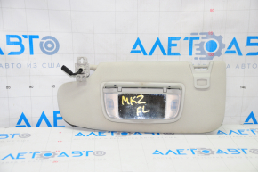 Left visor Lincoln MKZ 13-16 gray, with control, without hook, for dry cleaning, without plug