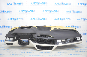 Torpedo front panel without AIRBAG BMW 7 G11 G12 16-19 leather, for projection, black and beige, for re-upholstery