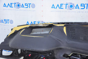 Torpedo front panel without AIRBAG BMW 7 G11 G12 16-19 leather, for projection, black and beige, for re-upholstery