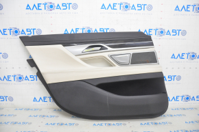 Door trim card rear left BMW 7 G12 16-22 under curtain, leather, beige, Harman Kardon, elfenbein-weiss, with backlight, scratches, rust