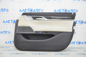 Door trim card front right BMW 7 G11 G12 16-22 leather beige, elfenbein-weiss, with backlight, Harman Kardon, for dry cleaning